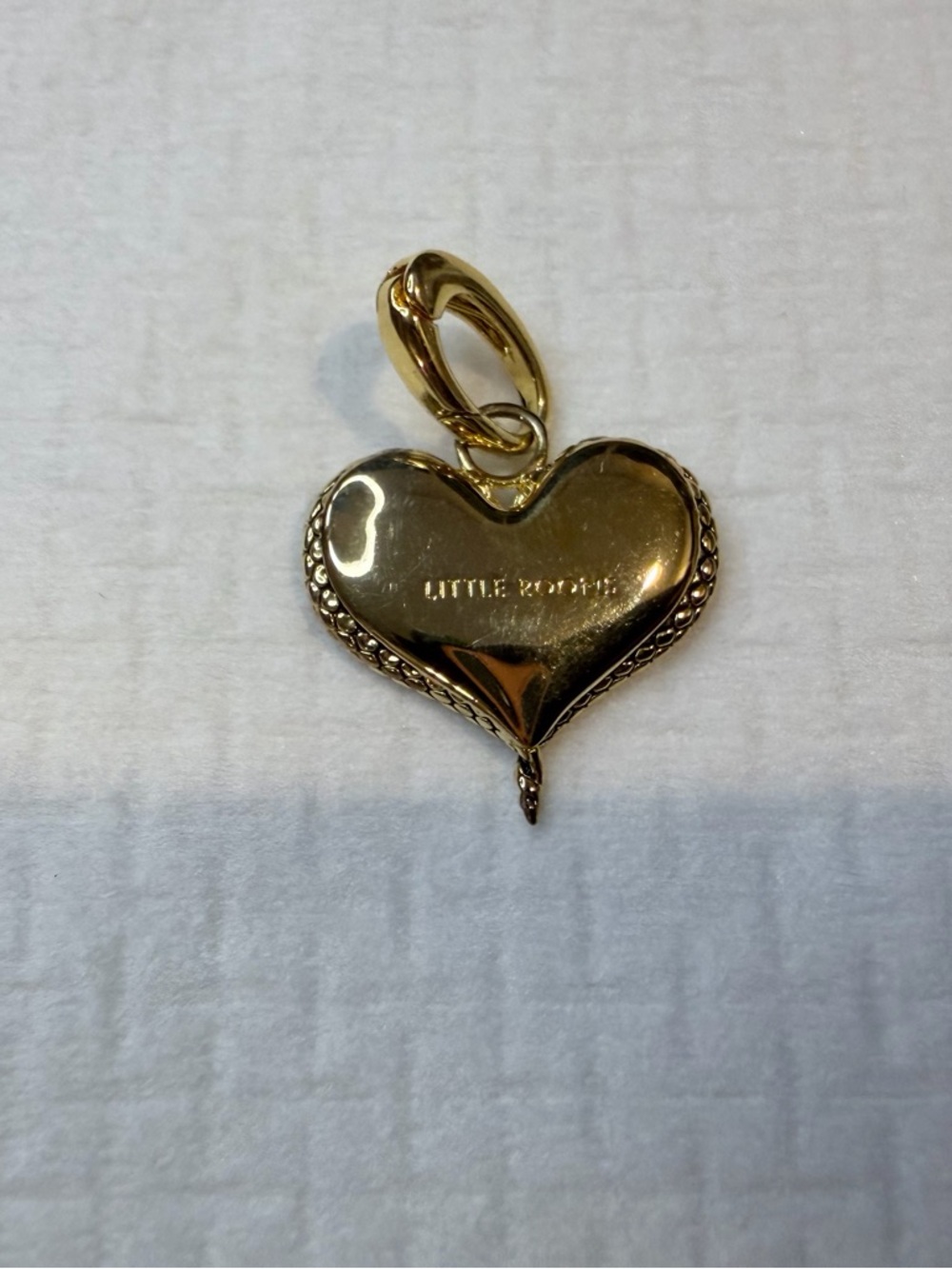 Gold-Tone Black Heart Pendant Charm - Picture 2 of 3